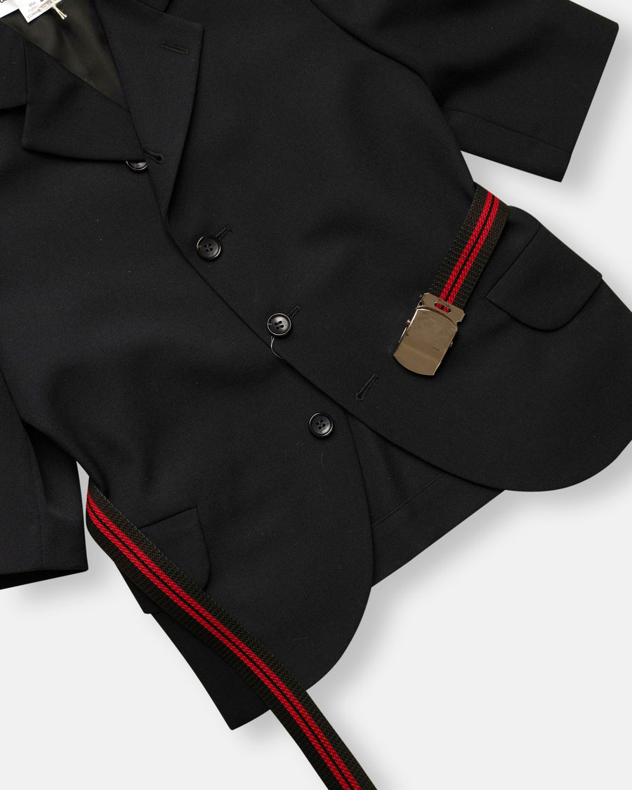 short sleeve belted blazer