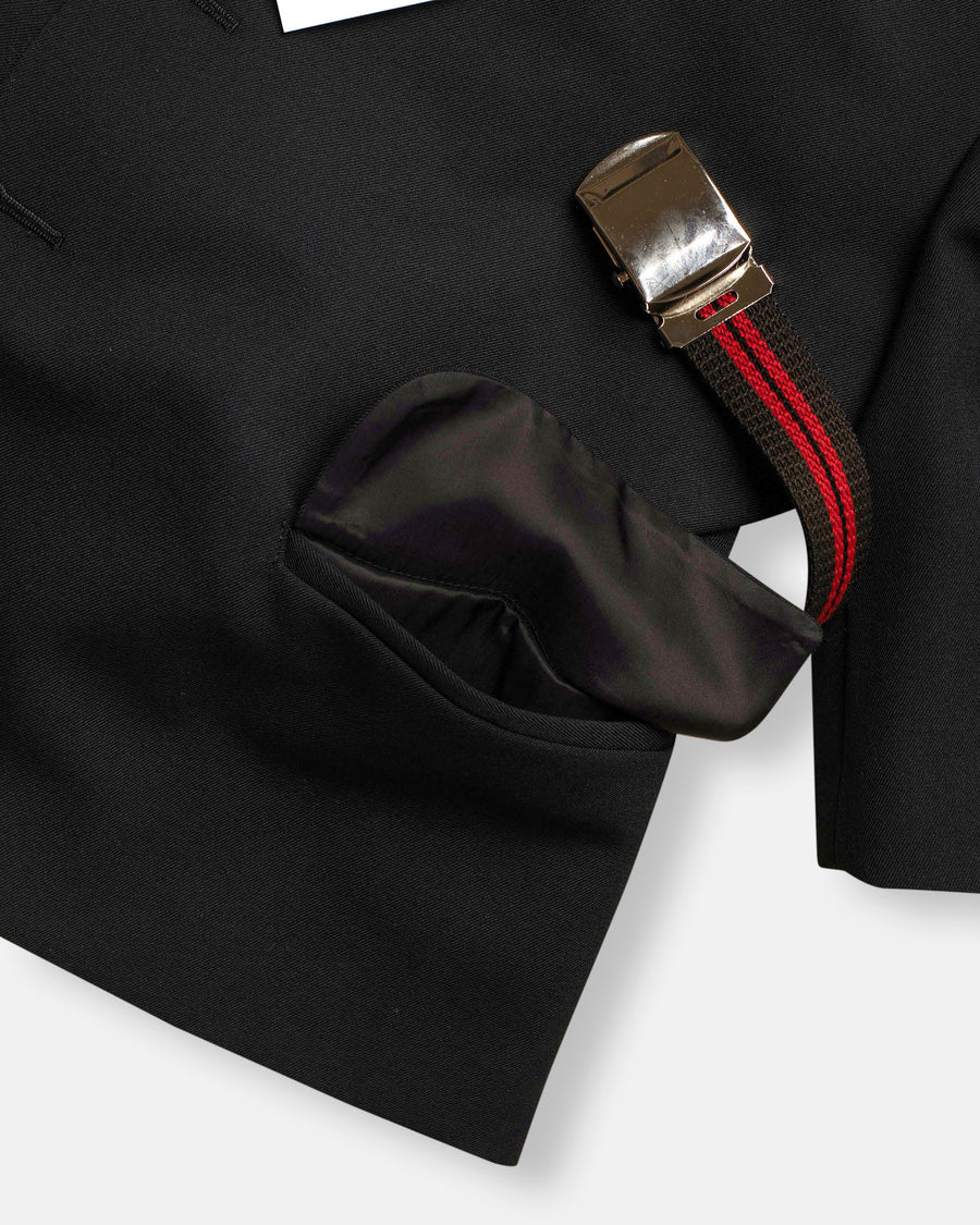 short sleeve belted blazer