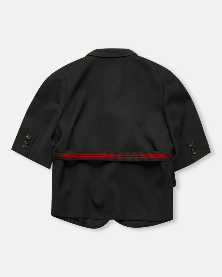 short sleeve belted blazer