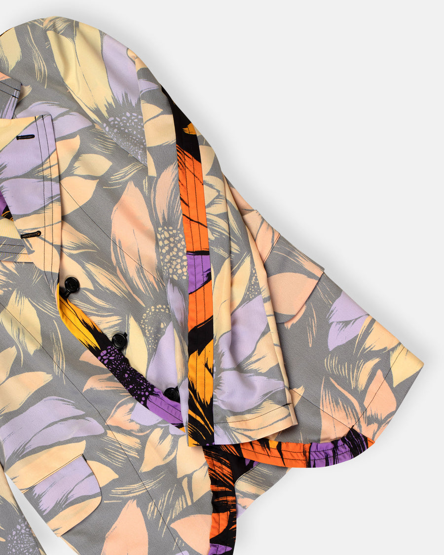 reverse floral print blazer