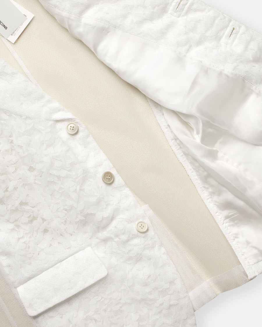 tulle and flower layered blazer