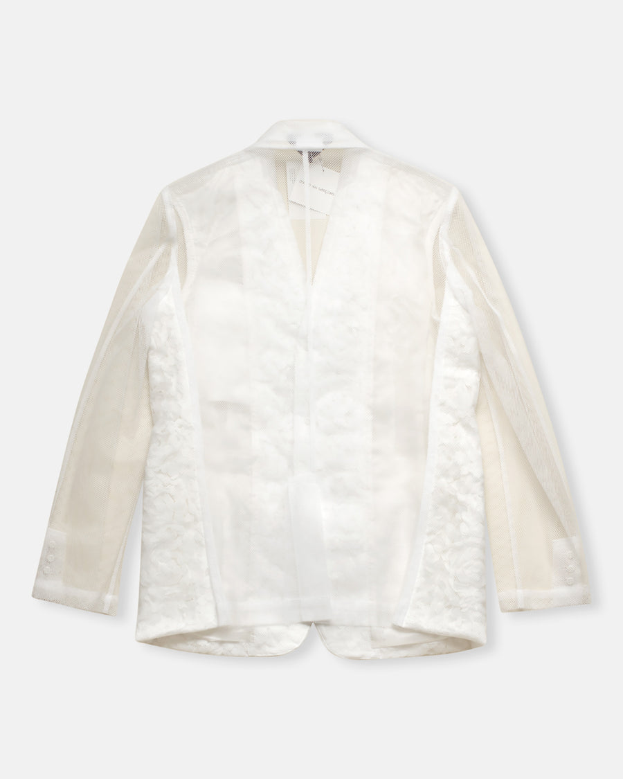 tulle and flower layered blazer