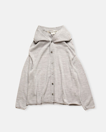 draped hood cardigan