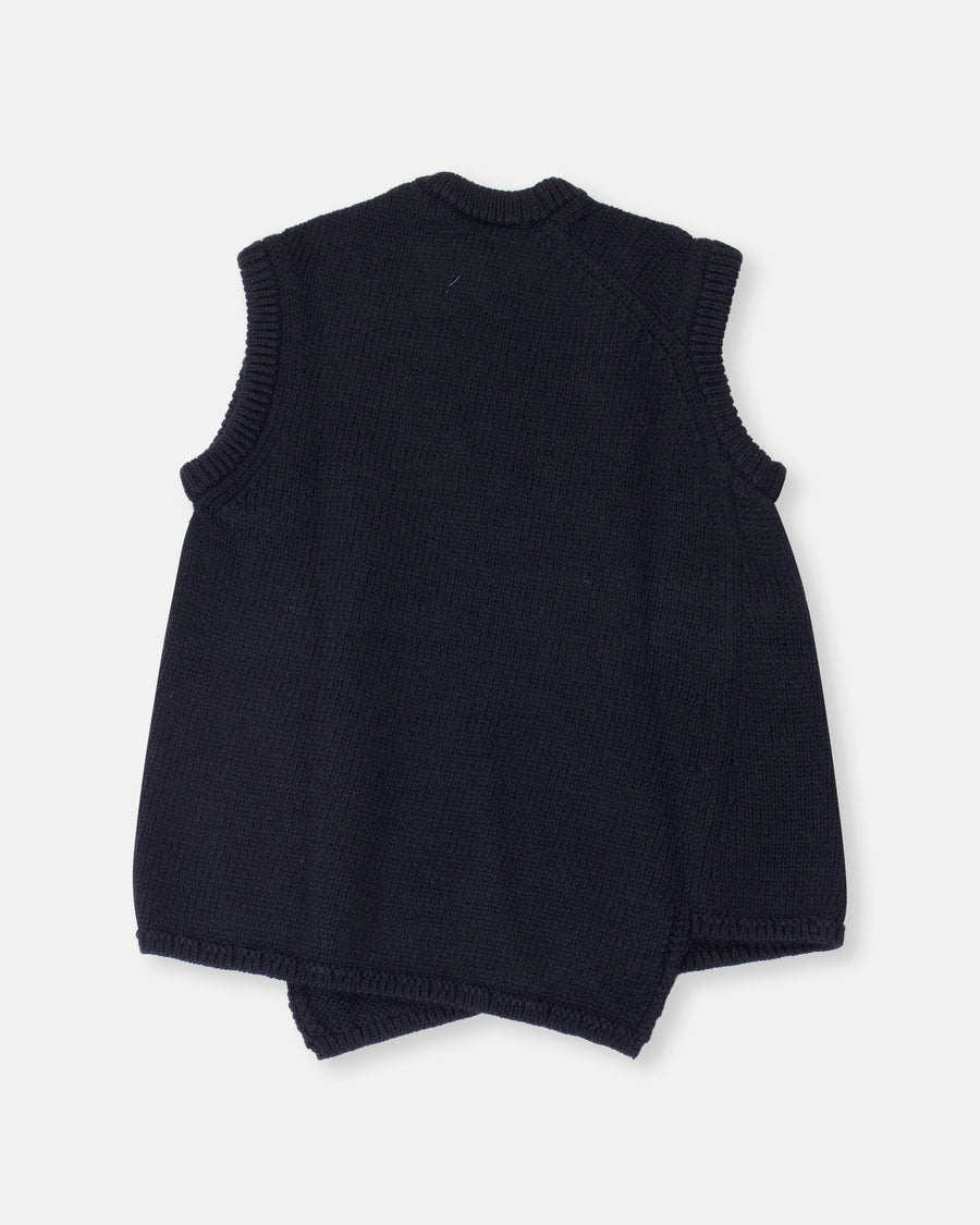 sleeveless angled sweater