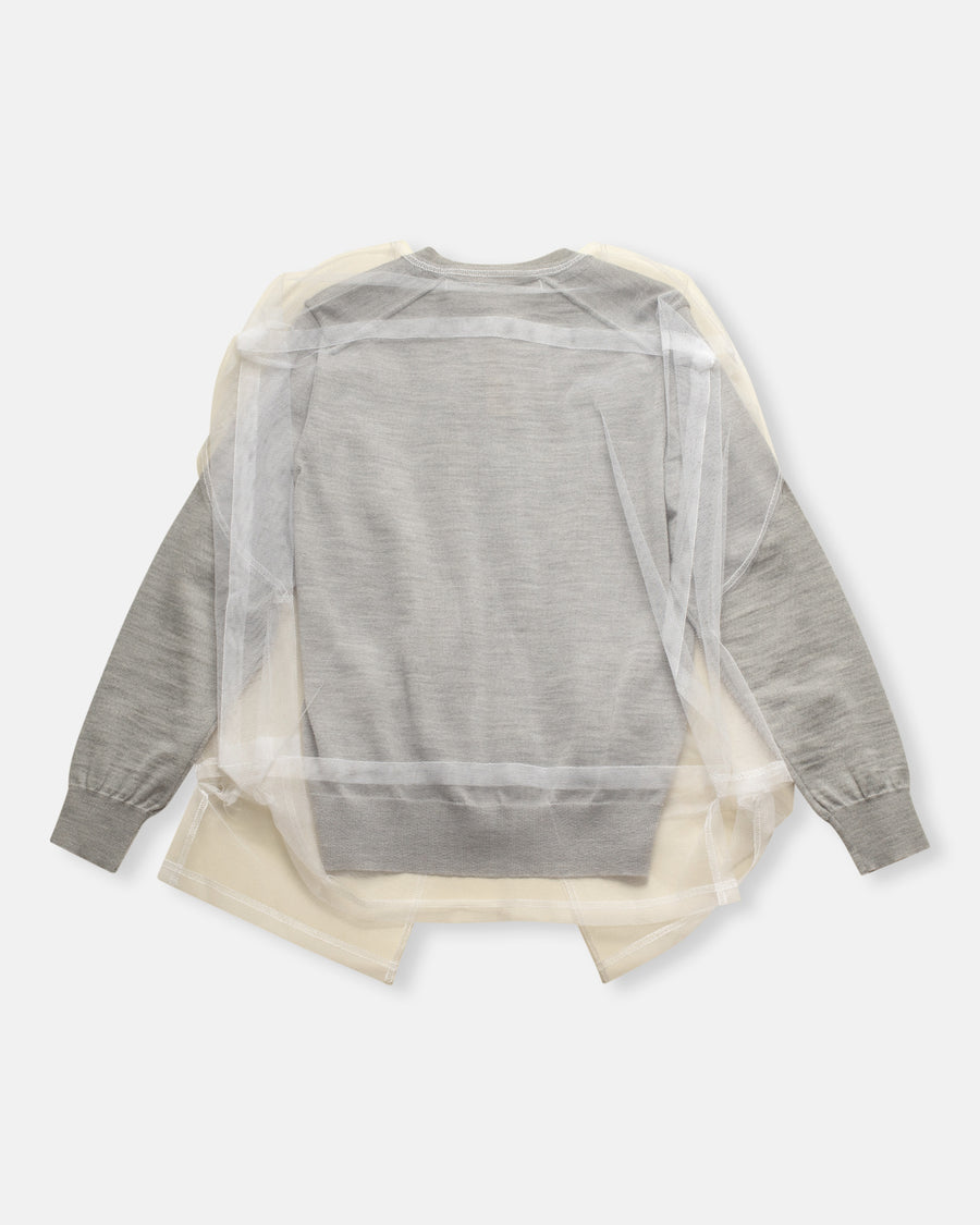 pieced tulle cardigan