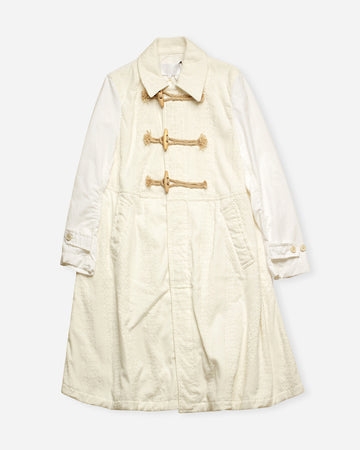 embroidered cotton and taffeta toggle coat