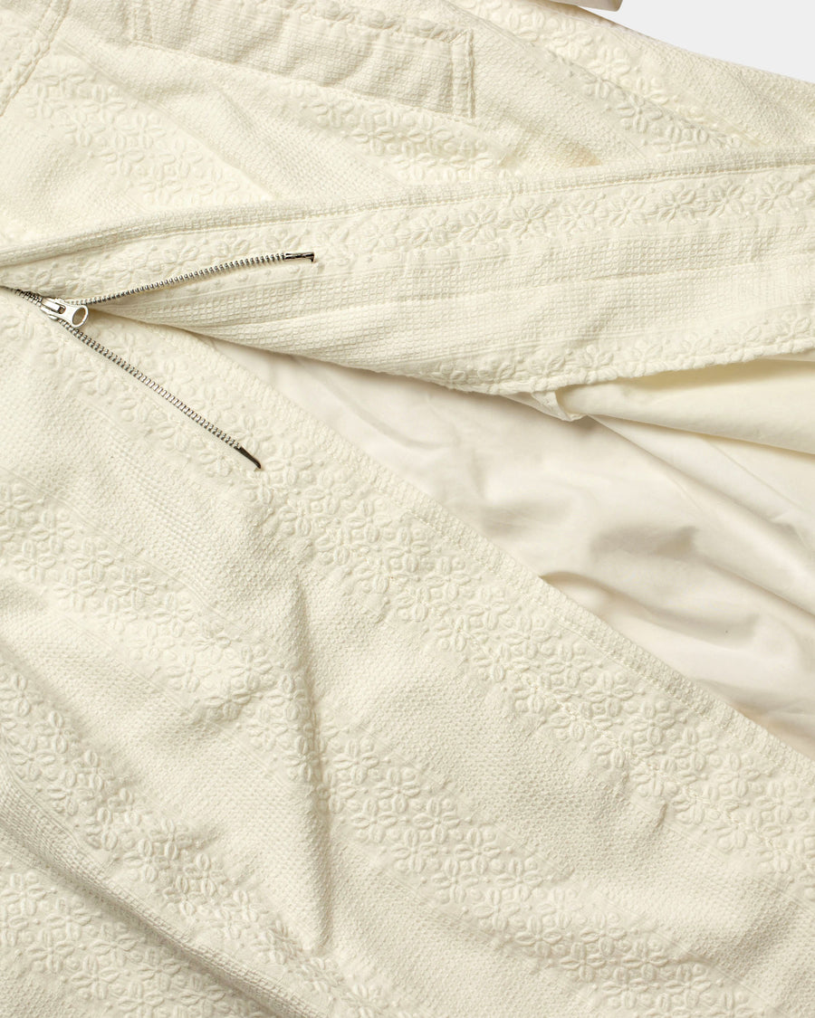 embroidered cotton and taffeta toggle coat