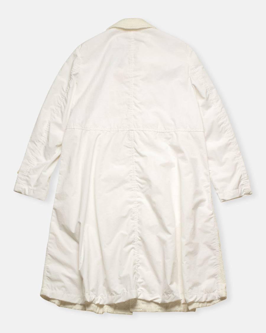 embroidered cotton and taffeta toggle coat