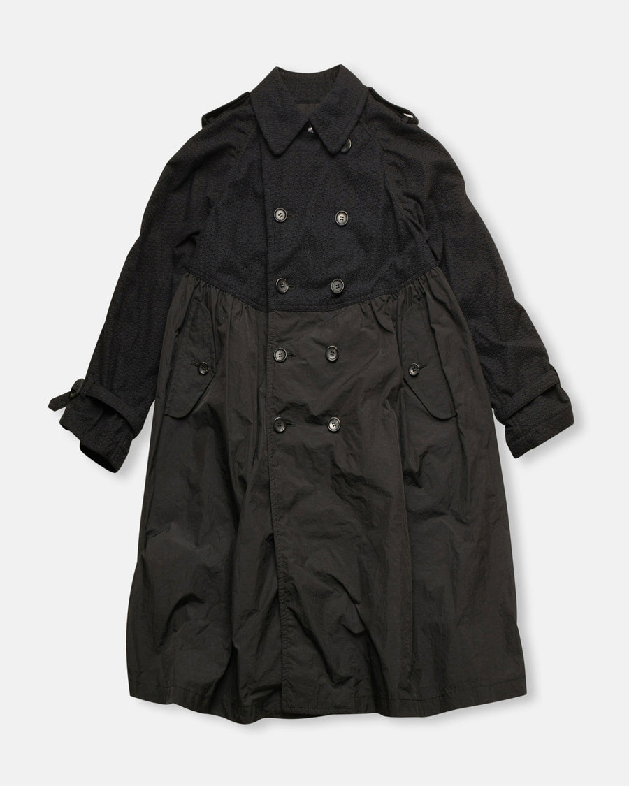 eyelet and taffeta trench coat
