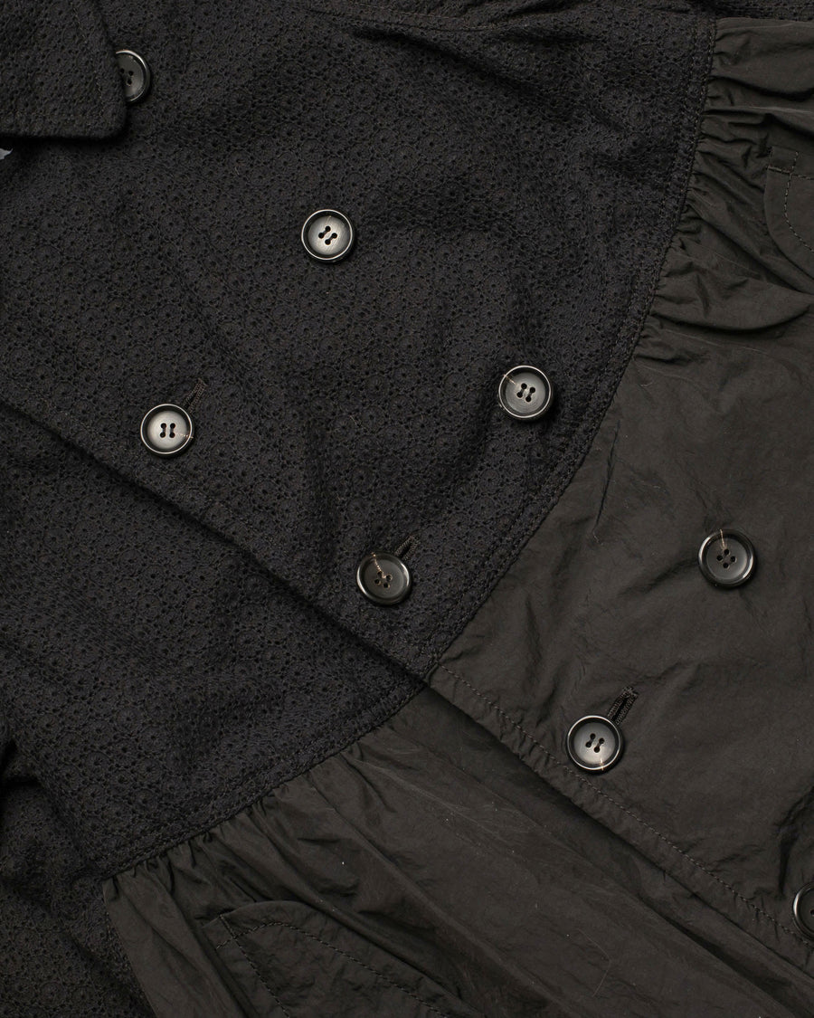 eyelet and taffeta trench coat