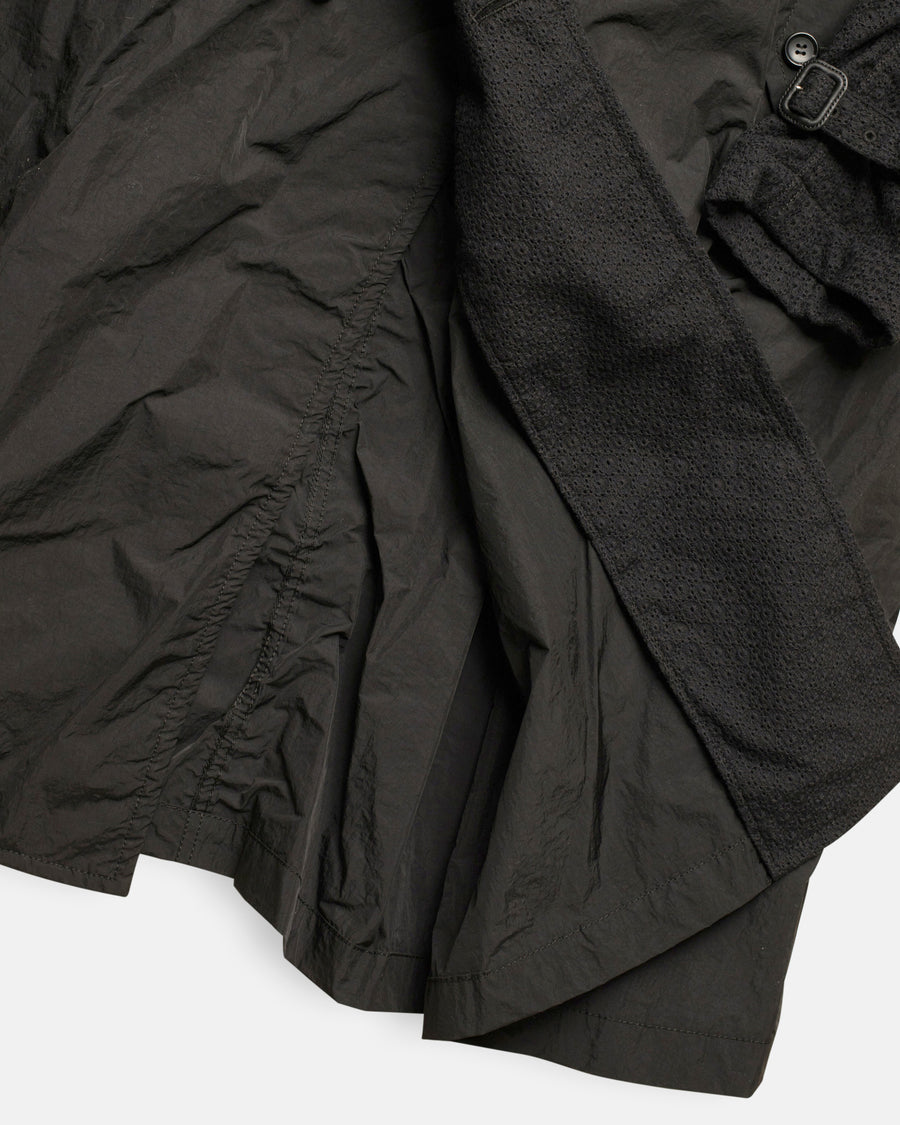 eyelet and taffeta trench coat