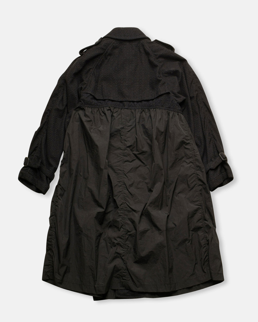 eyelet and taffeta trench coat