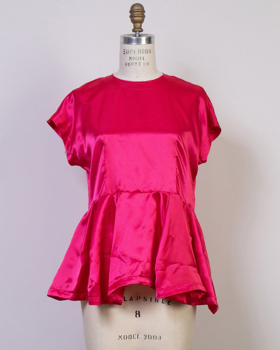satin peplum top