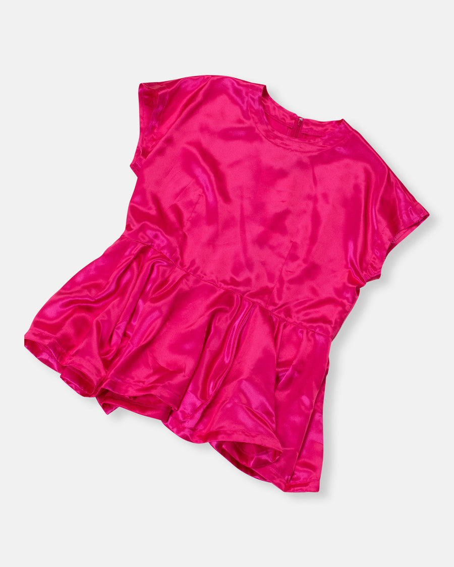 satin peplum top