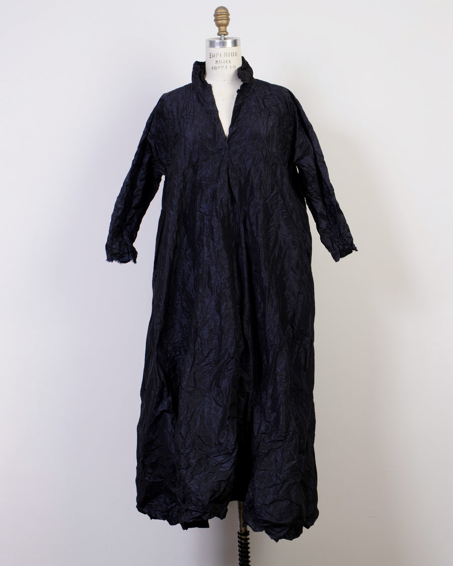 taffeta spicchi collared dress