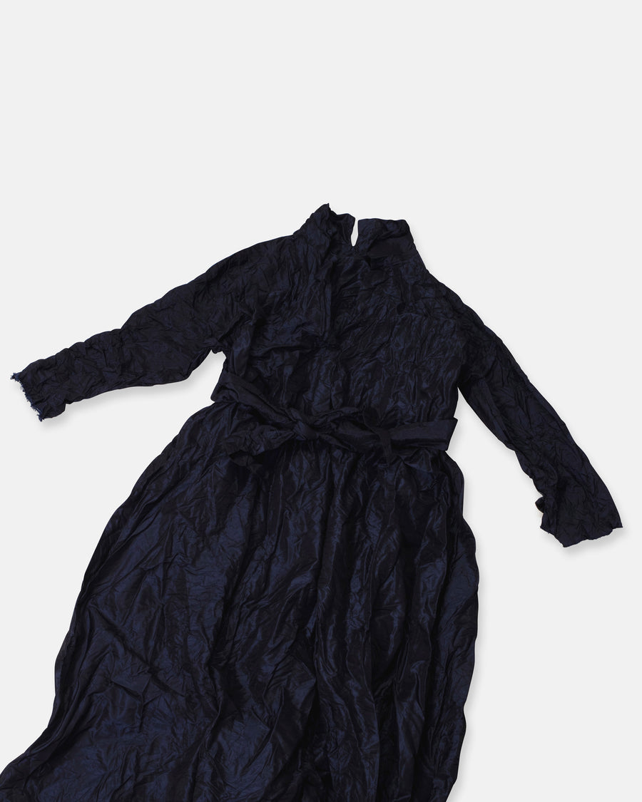 taffeta spicchi collared dress