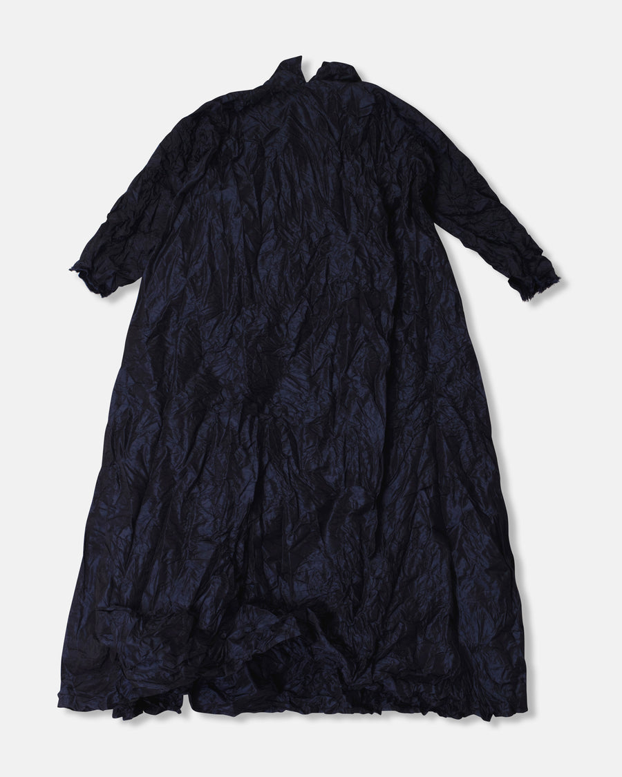 taffeta spicchi collared dress