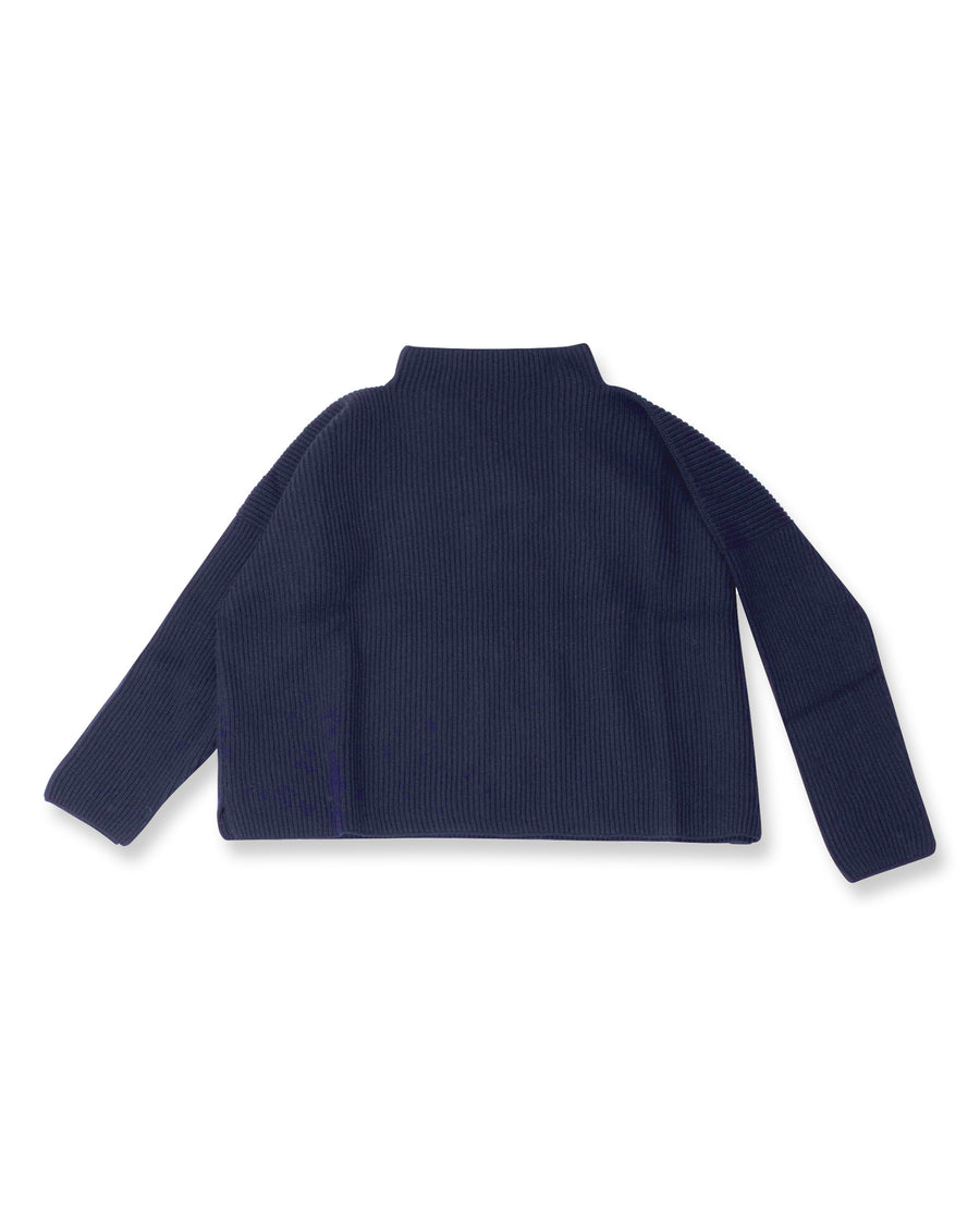 rib stitch lupetto sweater