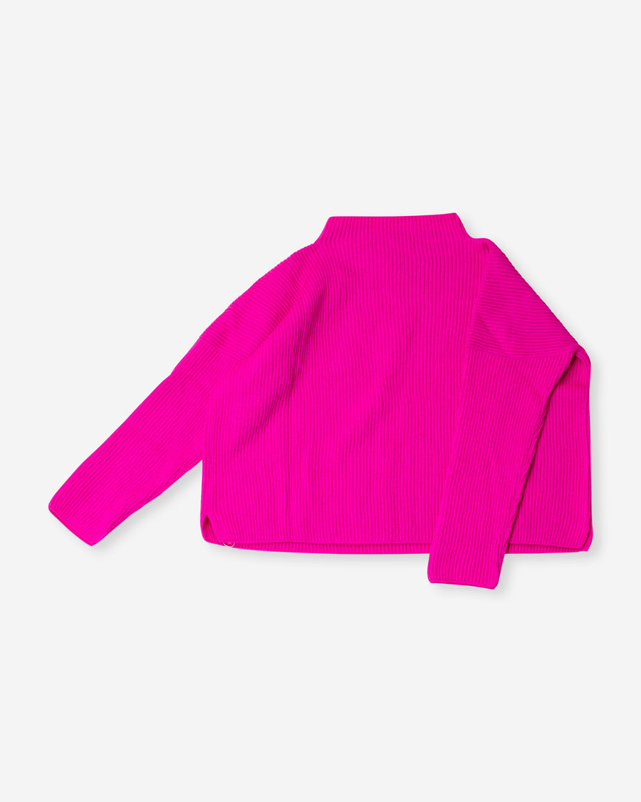 rib stitch lupetto sweater