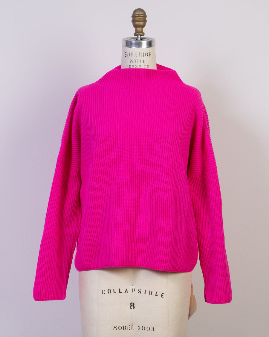 rib stitch lupetto sweater
