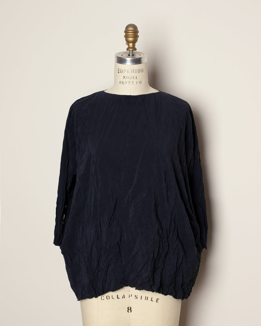 selvedge edge washed silk top