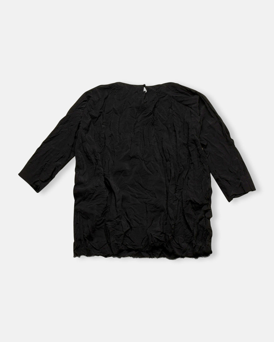 selvedge edge washed silk top