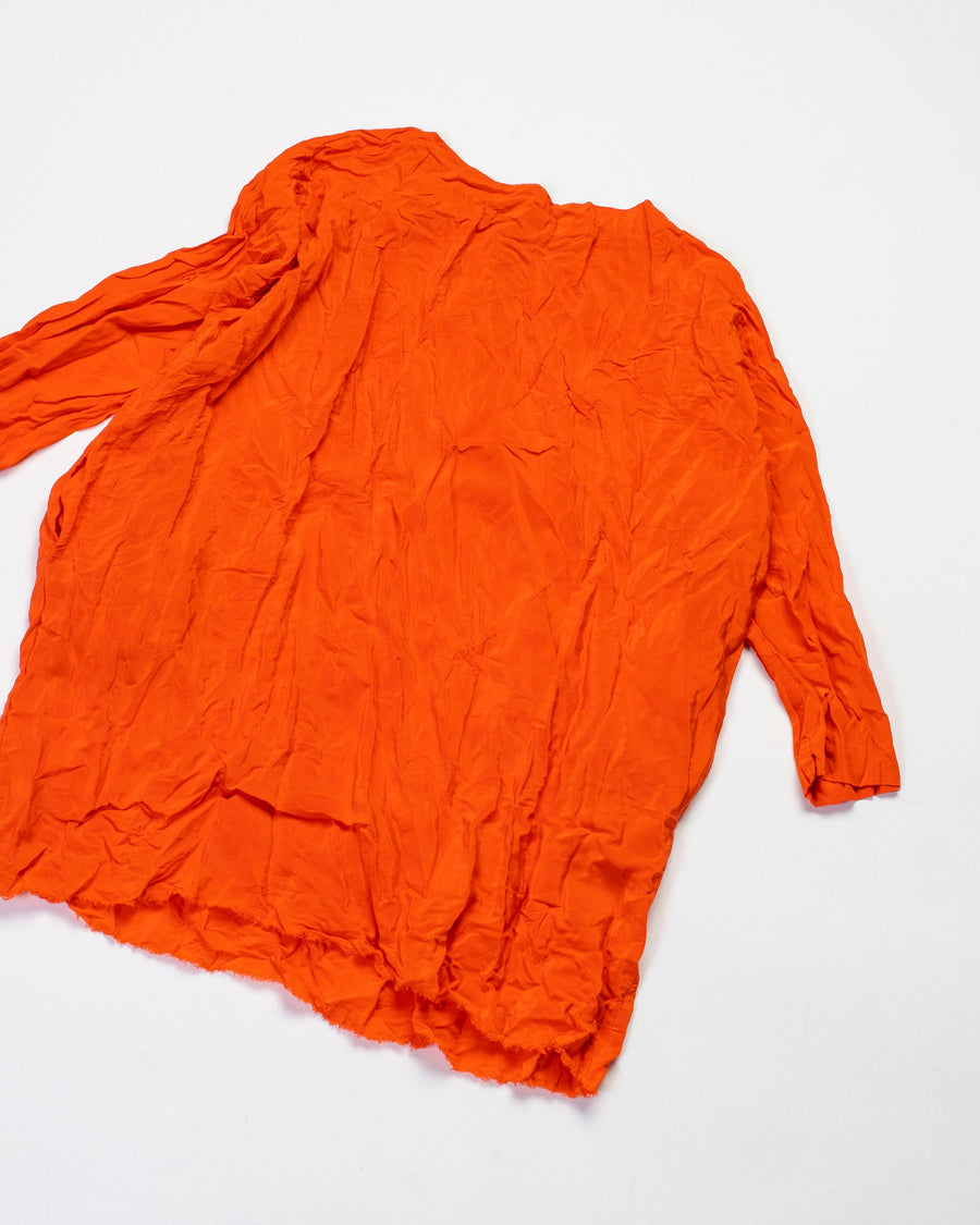 selvedge edge washed silk top