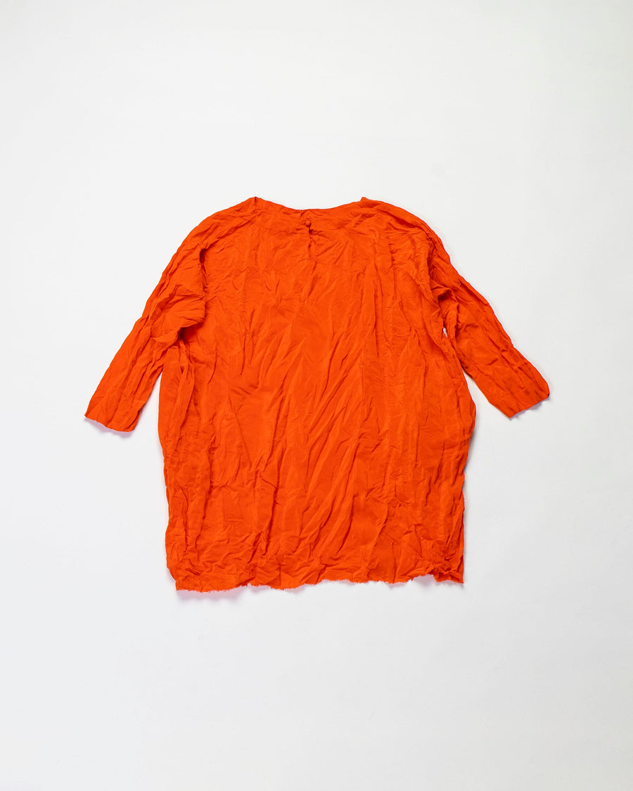 selvedge edge washed silk top