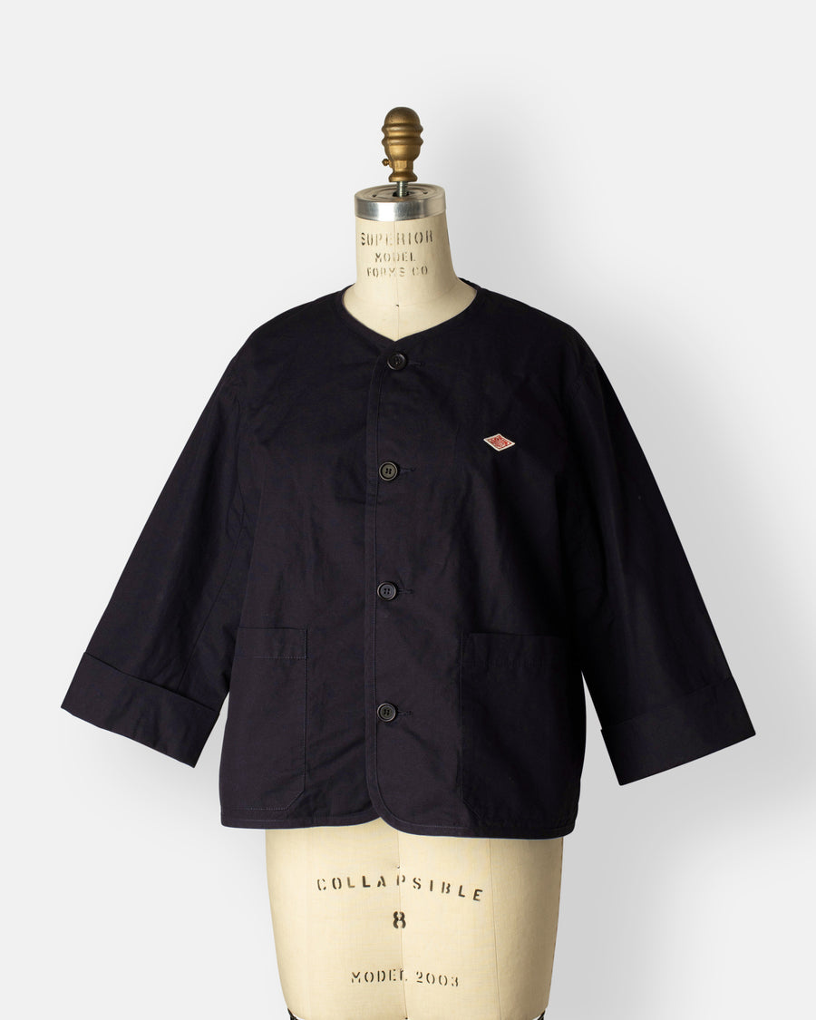 collarless chore jacket