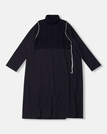 combination sweater dress with turtleneck