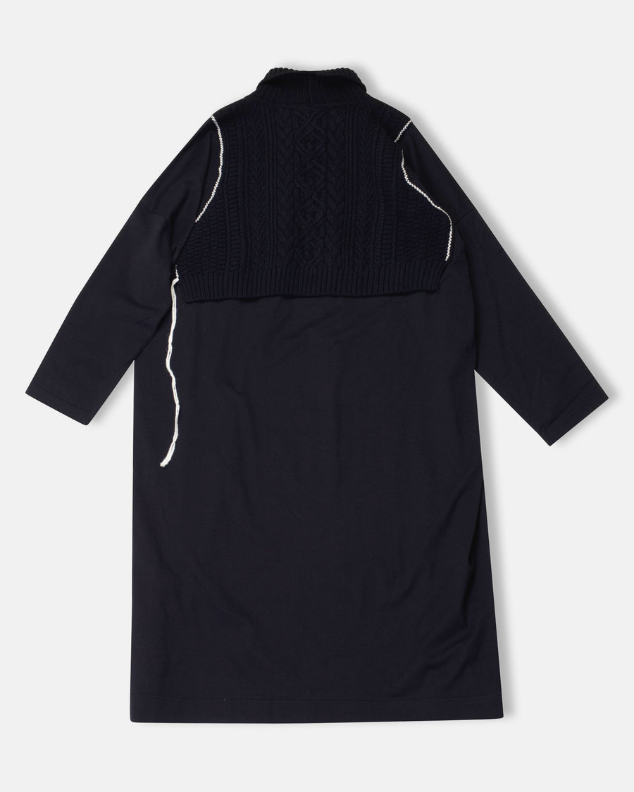 combination sweater dress with turtleneck