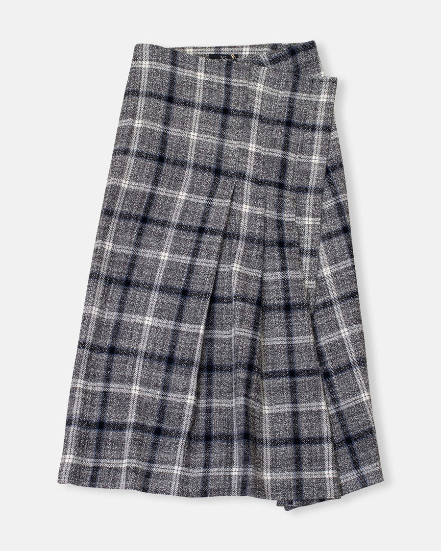 pleated wrap skirt