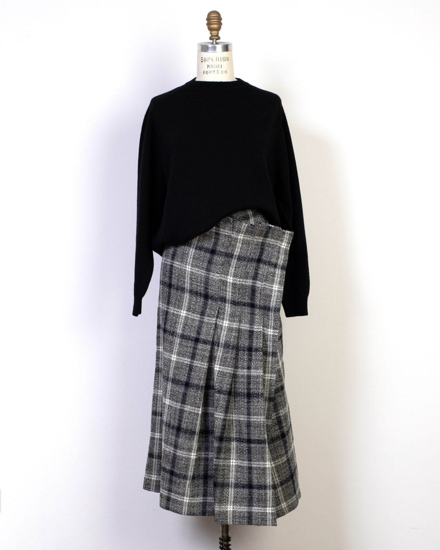 pleated wrap skirt