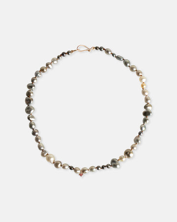 Multi keshi Tahiti necklace and pink sapphire pendant