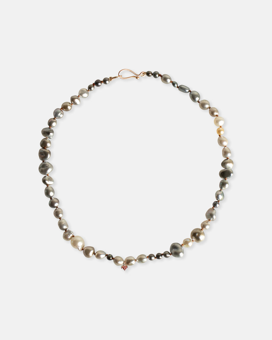 Multi keshi Tahiti necklace and pink sapphire pendant