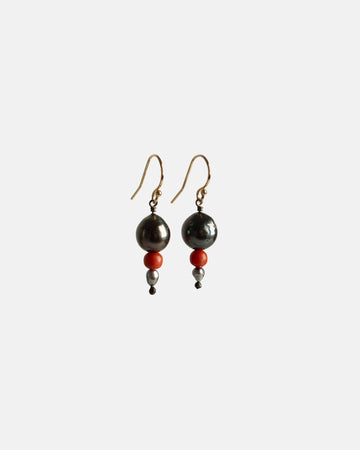 pearl & coral earrings