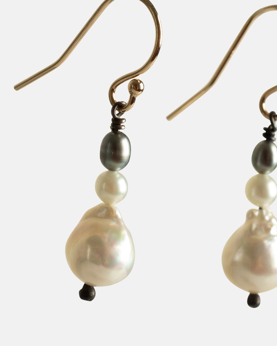 baroque akoya & tahiti pearl earrings