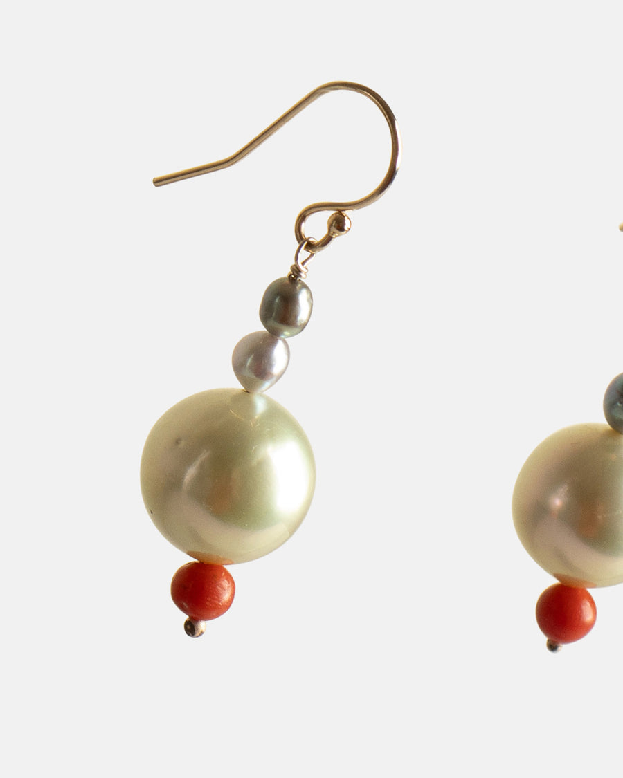 south pacific, akoya and tahiti pearl earrings
