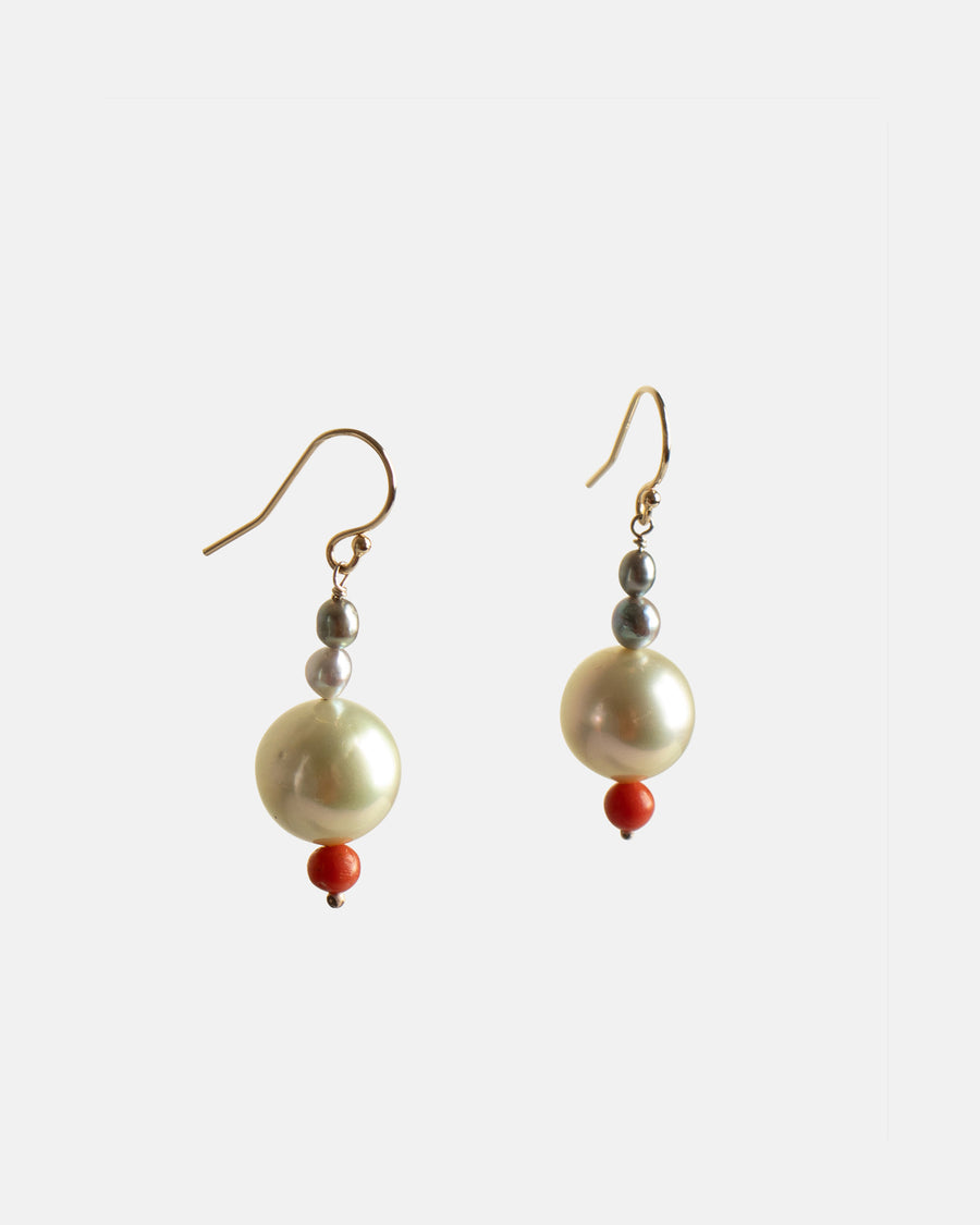 south pacific, akoya and tahiti pearl earrings
