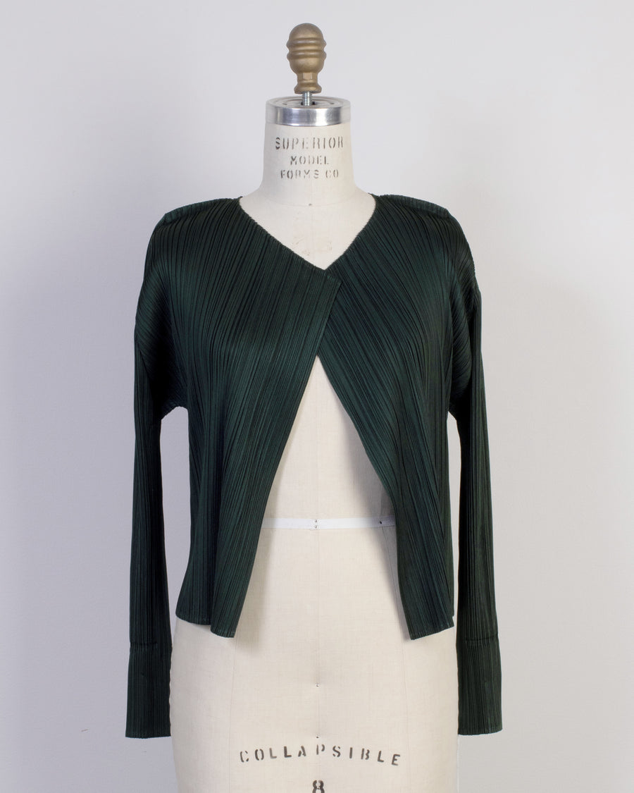 pleated cardigan