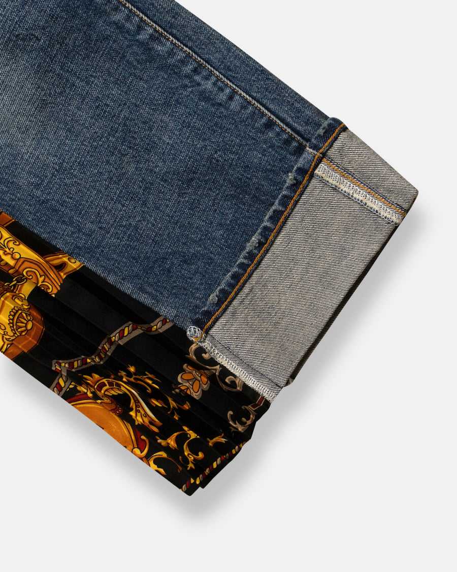 levi’s x junya watanabe scarf pattern combo jeans