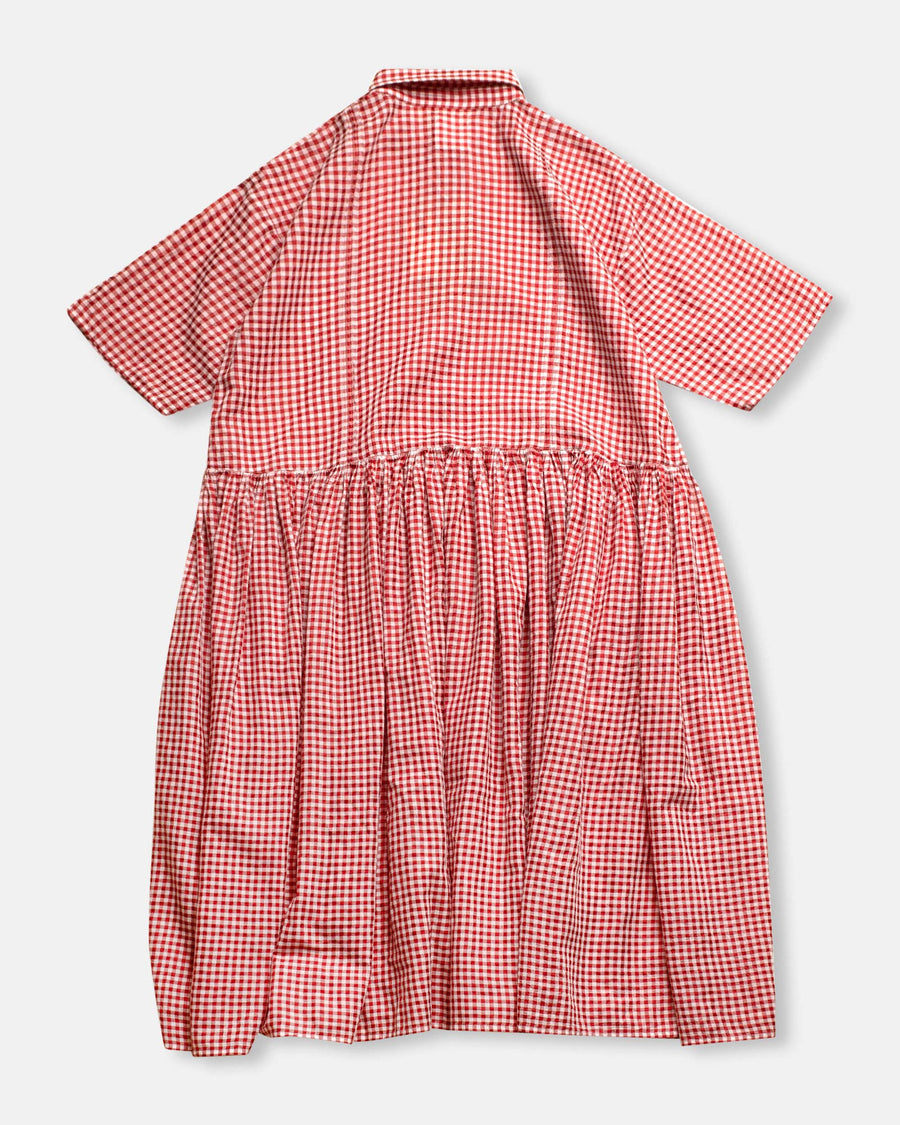 gingham check collar dress