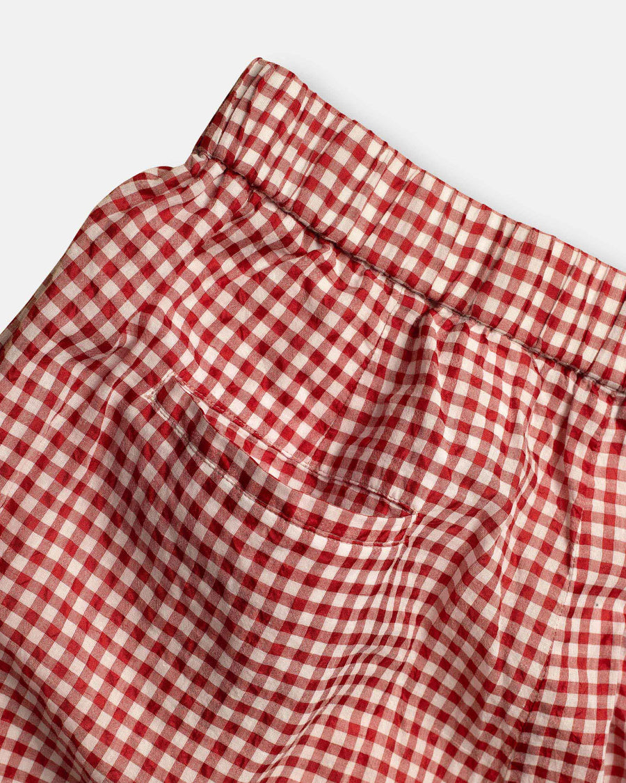 gingham check 2 tuck easy pants