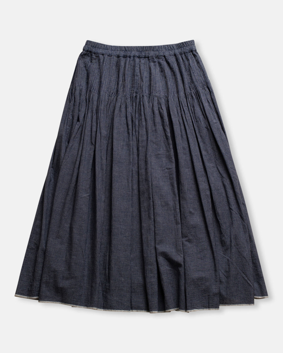 single check flared skirt