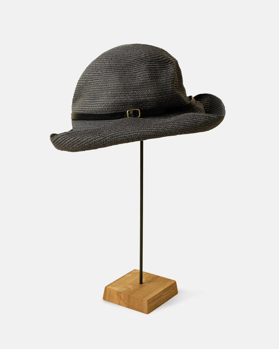 box hat with leather belt