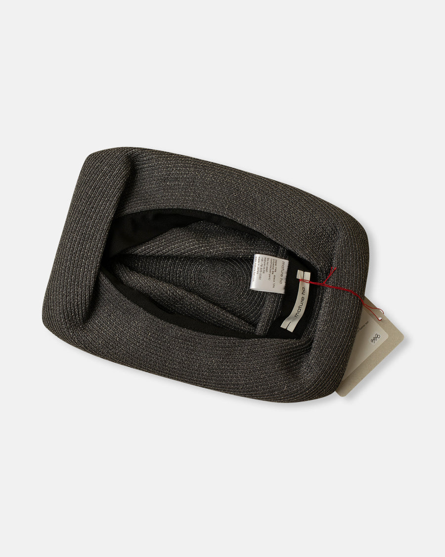 box hat with leather belt