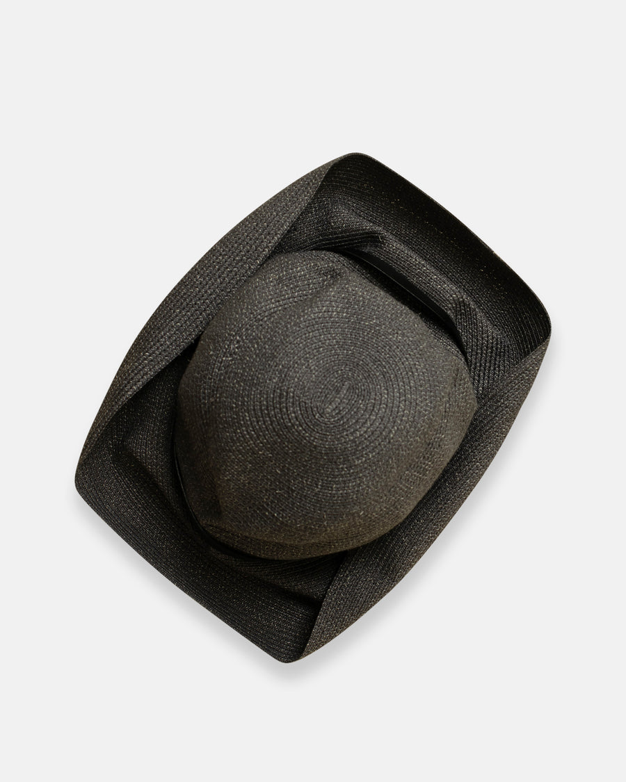 box hat with leather belt