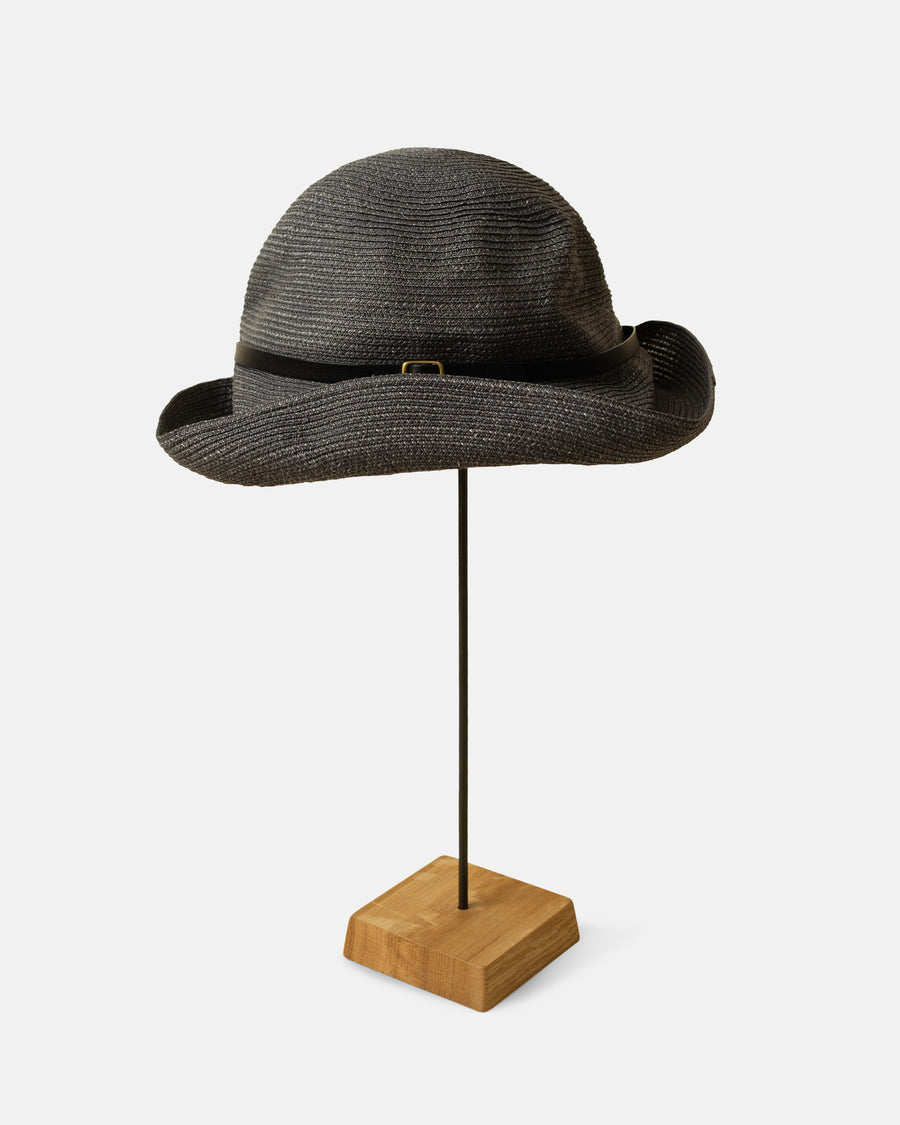 box hat with leather belt
