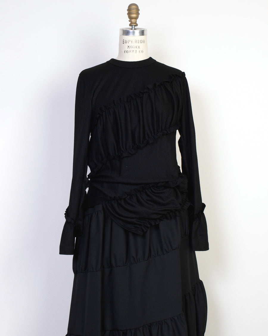 diagonal gathered top