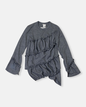 diagonal gathered top